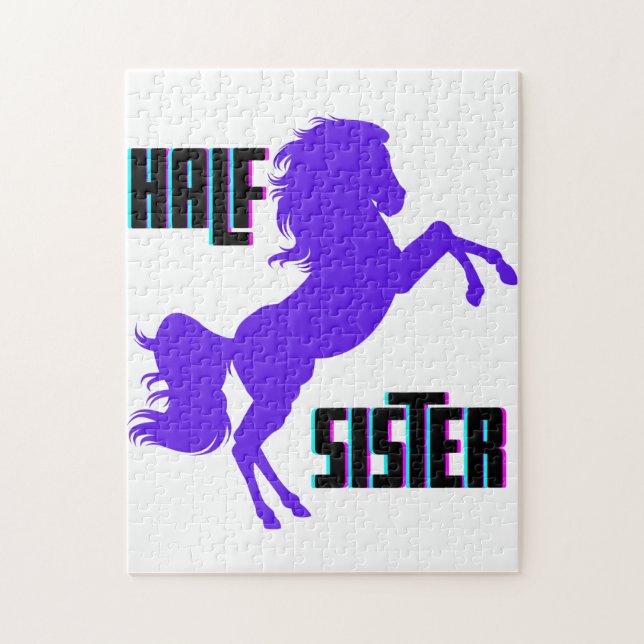 Half Sister Purple Pony Sibling Jigsaw Puzzle (Vertical)