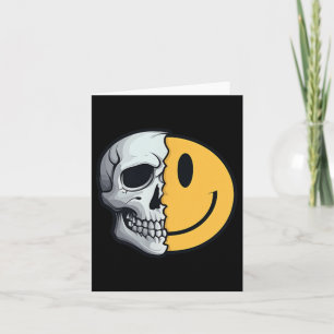 Half Skull Smile Face Rave Skeleton 70s 80s 90s Ta Card