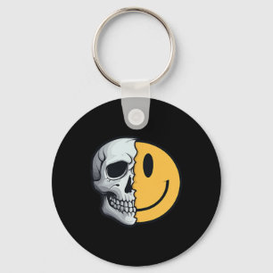 Half Skull Smile Face Rave Skeleton 70s 80s 90s Ta Key Ring