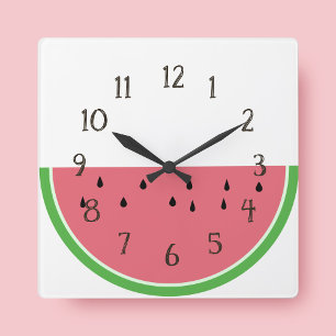 Half Slice Pink Watermelon Kitchen Wall Clock