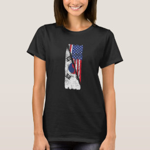 Half South Korean Flag Roots Born Korea Vintage Am T-Shirt