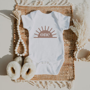 Half Sun One Terracotta Baby Bodysuit