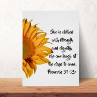 Half Sunflower Proverbs 31:25 Bible Verse Custom