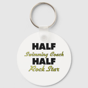 Half Swimming Coach Half Rock Star Key Ring