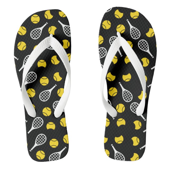 Half Tennis Balls & Rackets Racket Sport Cool Gift Thongs (Footbed)