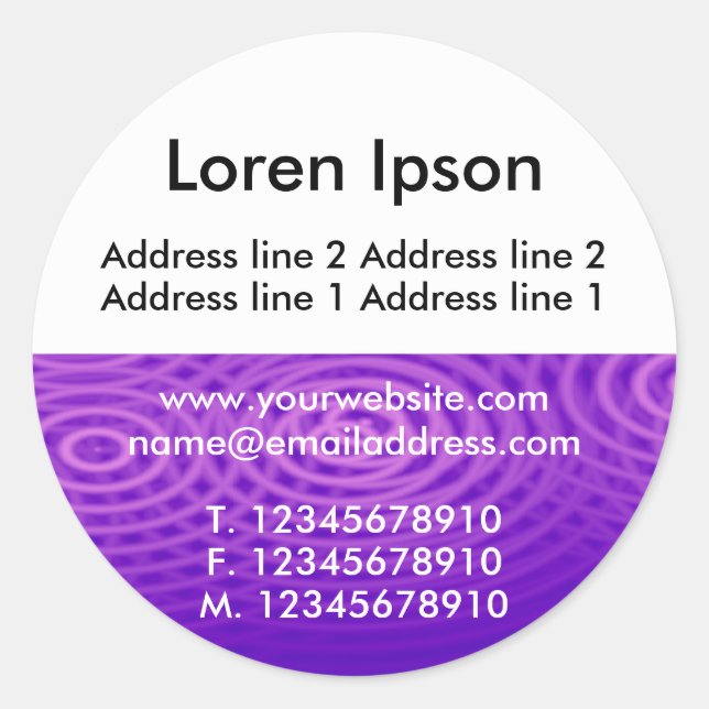 Half Texture and White 09 Business / Profile Classic Round Sticker (Front)
