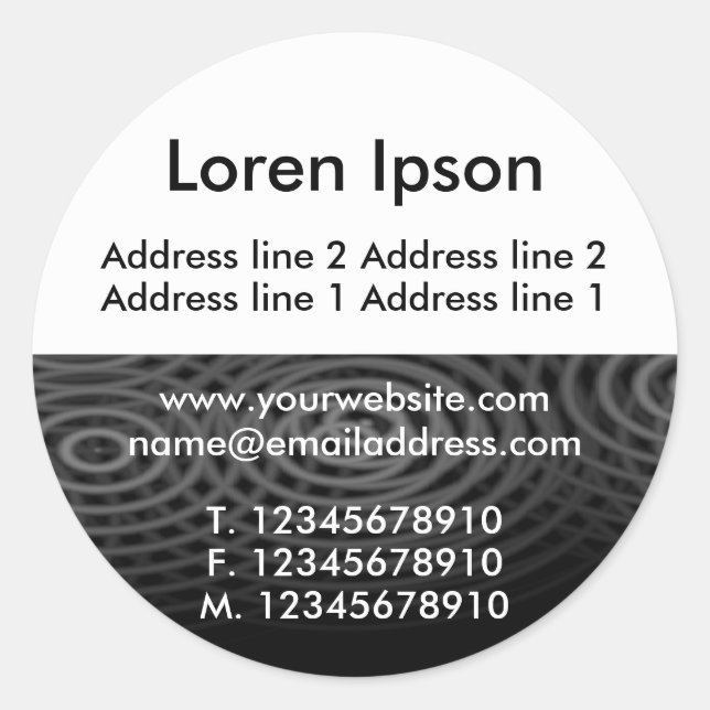 Half Texture and White 10 Business / Profile Classic Round Sticker (Front)