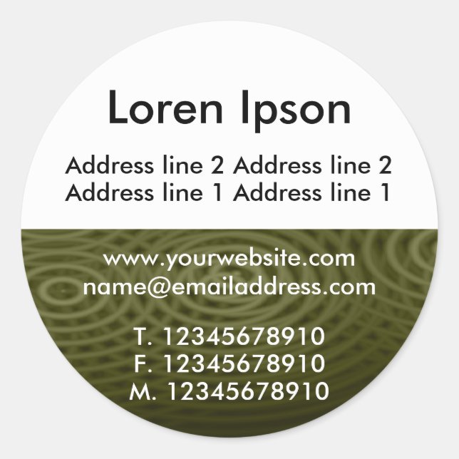 Half Texture and White 11 Business / Profile Classic Round Sticker (Front)