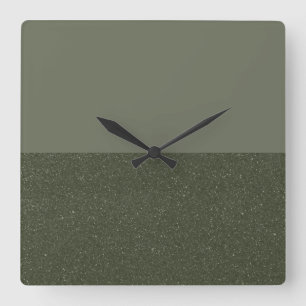 Half Textured Moss Green Wall Clock