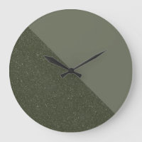 Half Textured Moss Green Wall Clock
