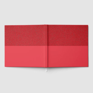 Half Textured Red Guest Book – Bold & Elegant