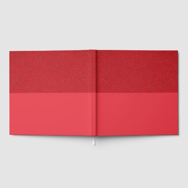 Half Textured Red Guest Book – Bold & Elegant (Full)