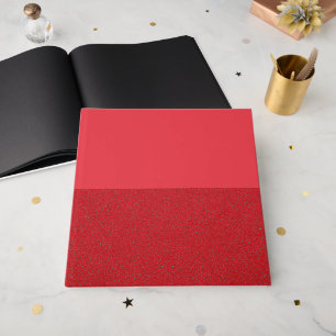 Half Textured Red Guest Book (Horizontal Split)