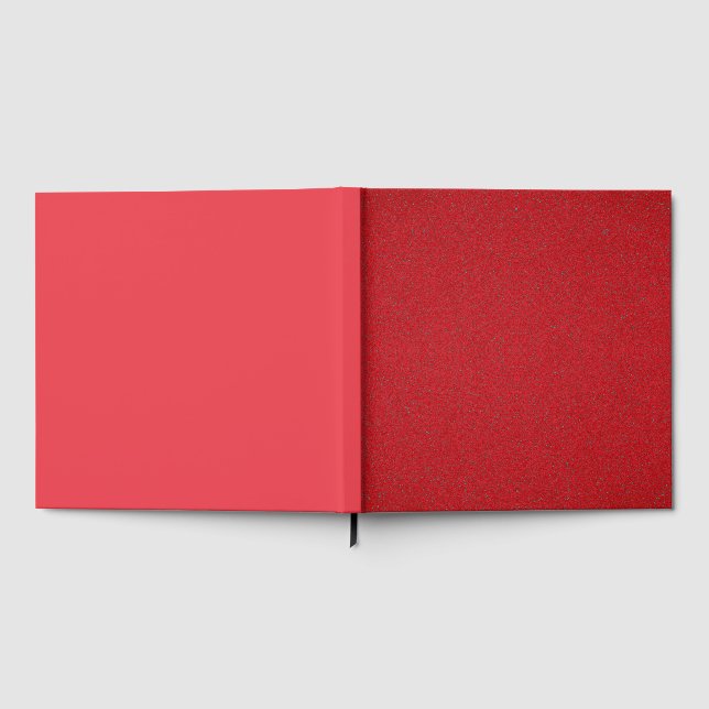 Half Textured Red Guest Book (Vertical Split) (Full)
