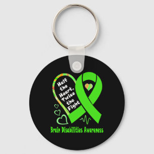Half The Heart Twice The Fight Brain Disabilities Key Ring