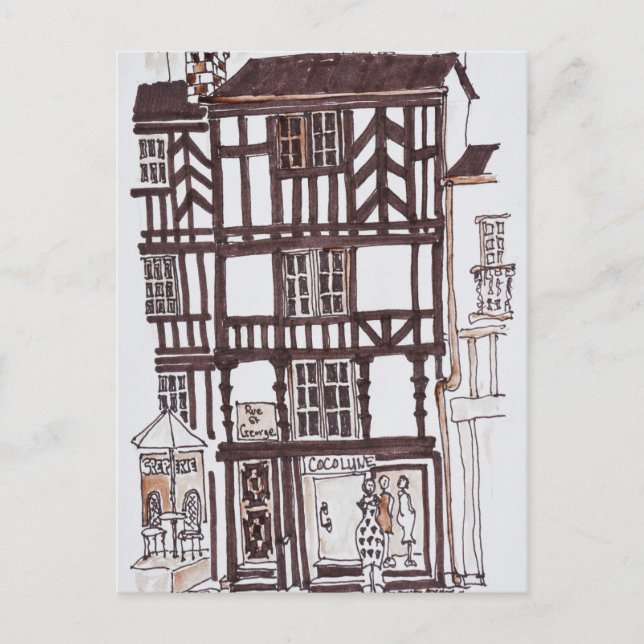 Half-timbered Building | Rennes, Brittany, France Postcard (Front)