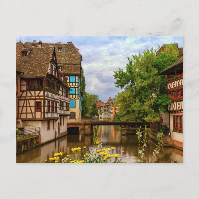 half-timbered houses in Petite France, Strasbourg, Postcard (Front)