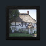 Half-Timbered Thatched Cottage Gift Box<br><div class="desc">A picturesque half-timbered and whitewashed thatched cottage in the village of Micheldever in Surrey,  England.</div>