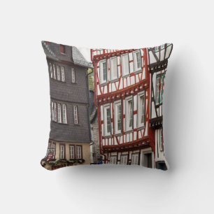 Half-timbered Town Buildings Cushion
