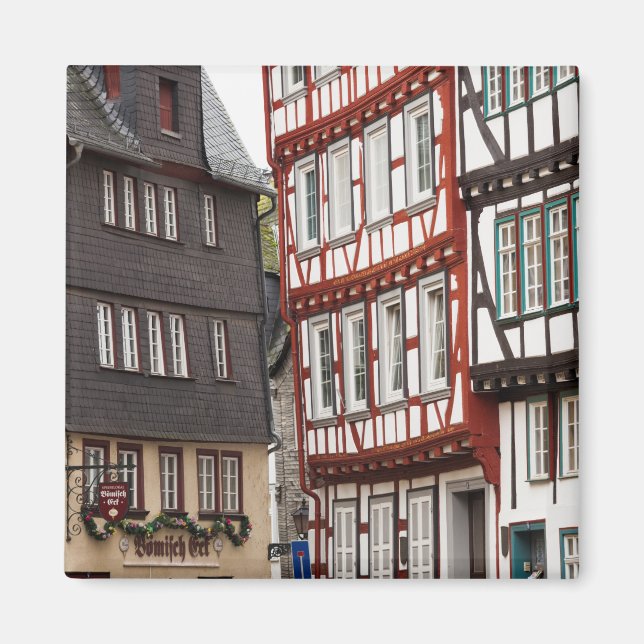 Half-timbered Town Buildings Magnet (Front)