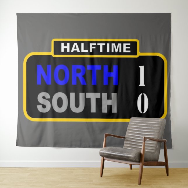 HALF TIME, NORTH 1 SOUTH 0 TAPESTRY (In Situ (Horizontal))