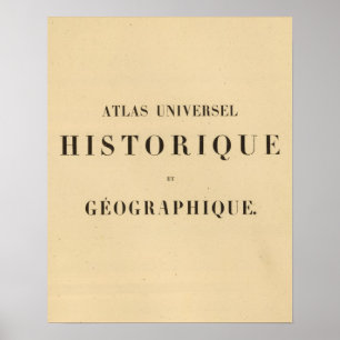 Half Title Atlas universel historique Poster