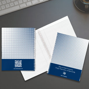 Half Tone Pattern Blue White Small Business Notebook