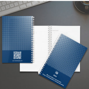 Half Tone Pattern Blue White Small Business Planner