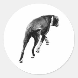 Half Turn – B&W Silhouette Classic Round Sticker