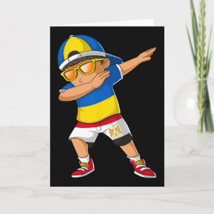 Half Ukrainian Egyptian Boy Ukraine Egypt Flag Card