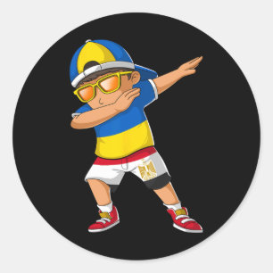 Half Ukrainian Egyptian Boy Ukraine Egypt Flag Classic Round Sticker