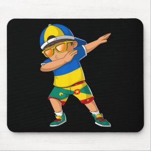 Half Ukrainian Grenadian Boy Ukraine Grenada Flag Mouse Pad