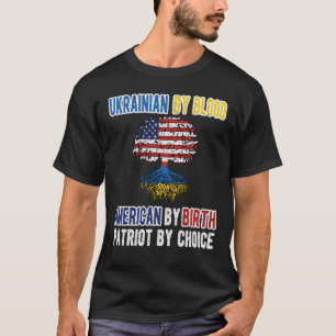 Half Ukrainian Half American Flag Ukraine USA T-Shirt