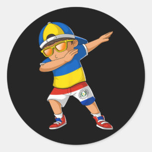 Half Ukrainian Paraguayan Boy Ukraine Paraguay Fla Classic Round Sticker