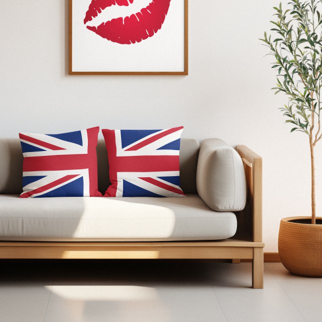 Half Union Jack Cushion (Half Union Jack Throw Pillow)