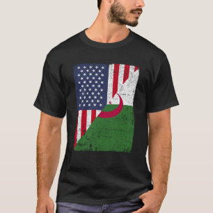 Half USA Flag Half Albania Flag American Albanian T-Shirt