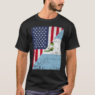 Half USA Flag Half Guatemala Flag American Guatema T-Shirt
