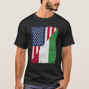 Half USA Flag Half Hungary Flag American Hungarian T-Shirt