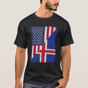 Half USA Flag Half Iceland Flag American Icelandic T-Shirt