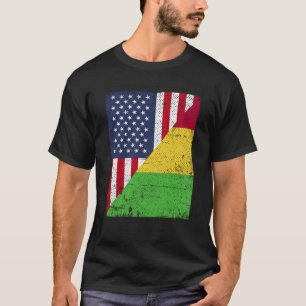 Half USA Flag Half Mali Flag American Malian T-Shirt