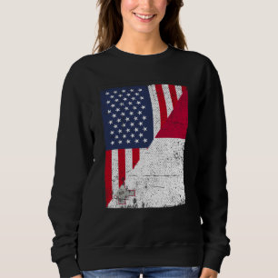 Half USA Flag Half Malta Flag American Maltese Sweatshirt