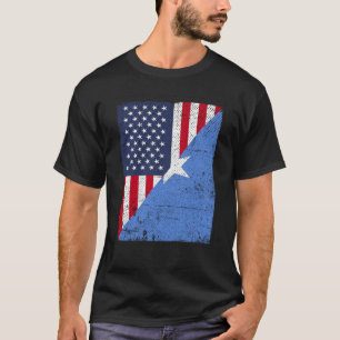 Half USA Flag Half Somalia Flag American Somalian T-Shirt