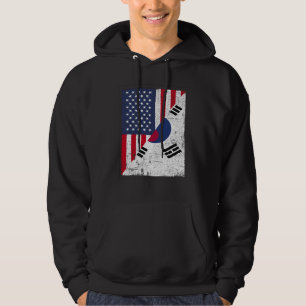 Half USA Flag Half South Korea Flag American South Hoodie