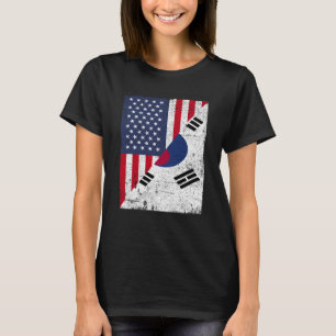 Half USA Flag Half South Korea Flag American South T-Shirt
