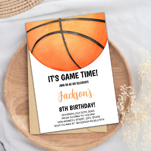 Half watercolor Basketball Invitations