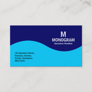 Half Wave Monogram - Sky Blue and Navy Blue 000066 Business Card