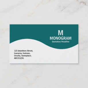 Half Wave Monogram - Teal Green 006666 Business Card