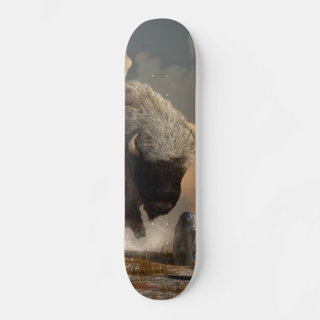 Half White Bison Skateboard (Front)