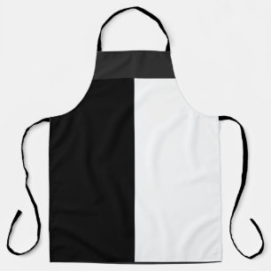 half white half black, half black half white apron