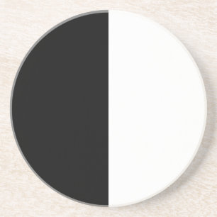 half white half black, half black half white coaster